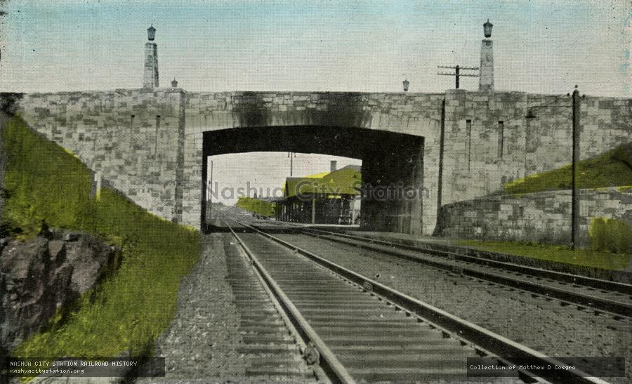 Postcard: Railroad Bridge and Boston & Maine Station, Durham, New Hampshire